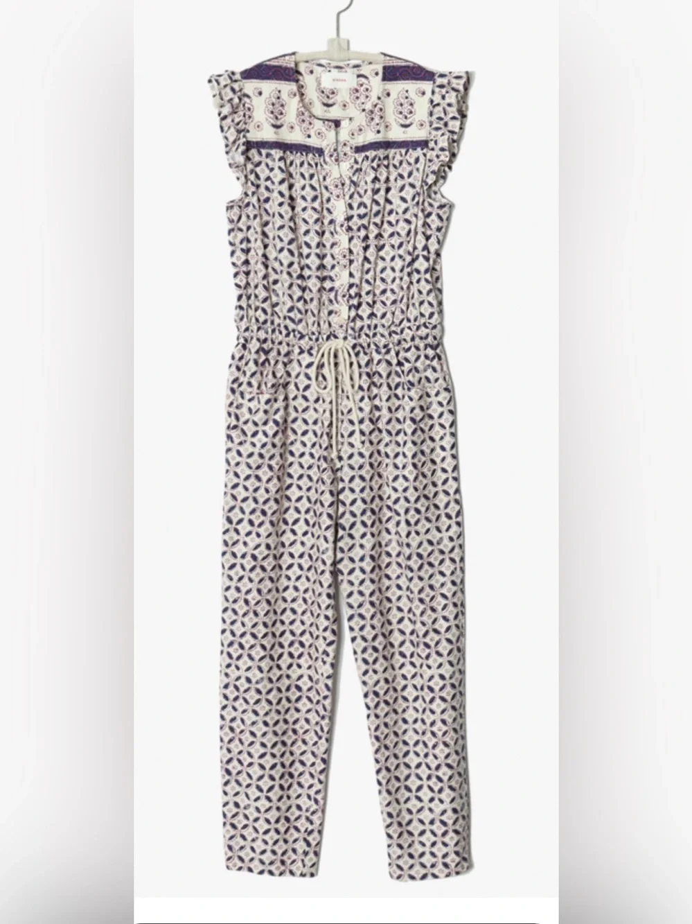 Xirena Liam Sand Castle Jumpsuit Sz M‎ Ruffle Drawstring Pockets EUC MSRP: $338